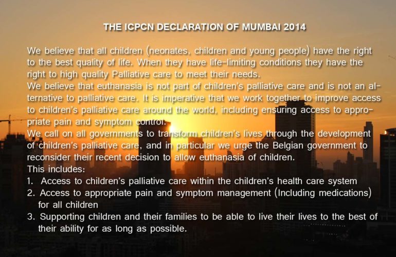 Euthanasia is not part of palliative care – the ICPCN Declaration of Mumbai 2014