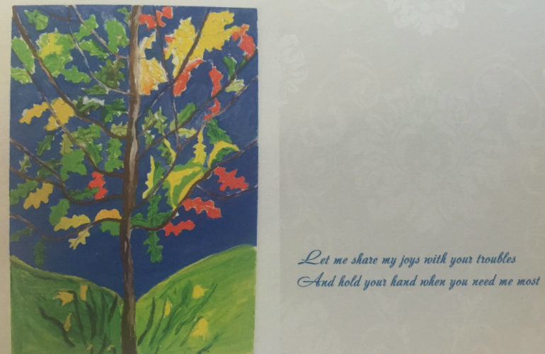 Nursing home residents create sympathy card