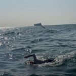 Richard completes channel swim for Farleigh Hospice