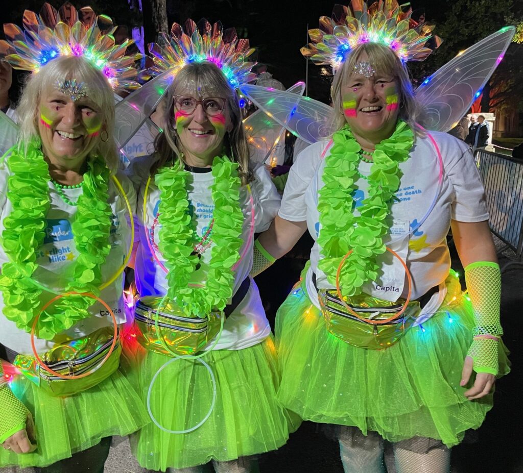 “Sue Ryder Starlight Hike Cheltenham is a truly wonderful experience” Jane Jefferies, Tracey Moore, Heather Langston