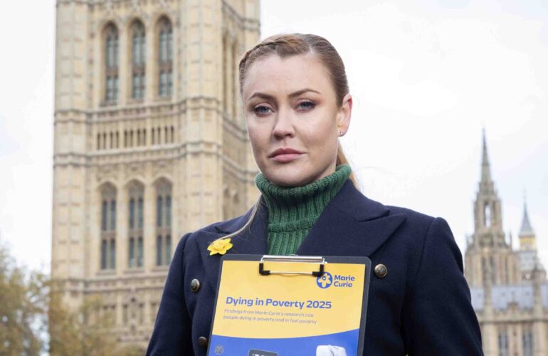 Marie Curie holds ‘funeral’ outside Parliament